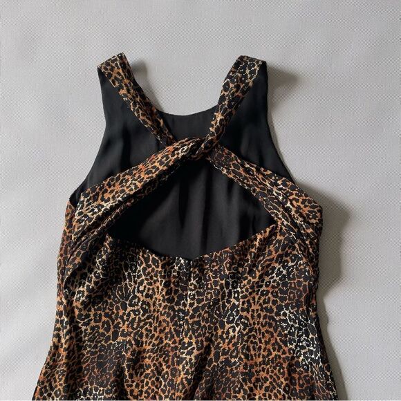 Donna Ricco Rayon Animal Print Cheeta Leopard Maxi Dress Women’s Size 8 - Picture 8 of 9